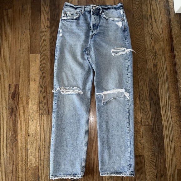 Agolde Denim - Agolde Women's 90's Jean Loose Fit Ripped Denim Size 26